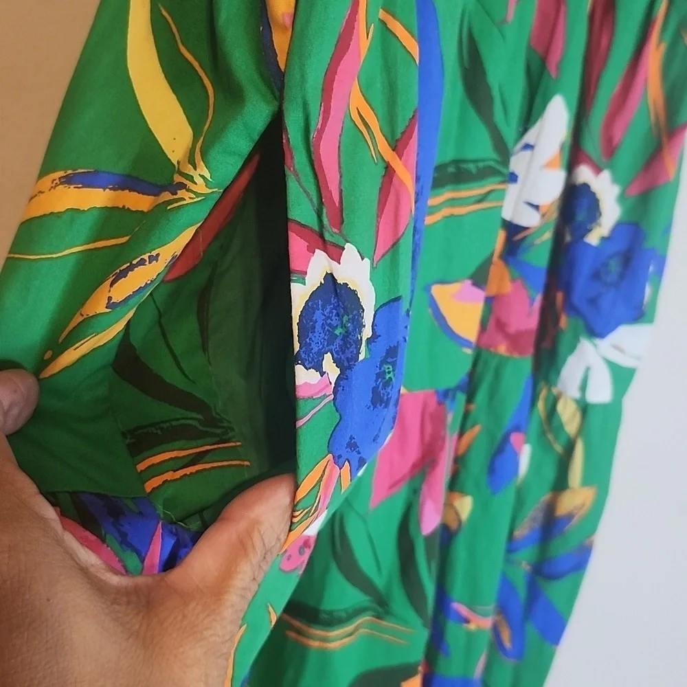 J. Crew Green Smocked Dress